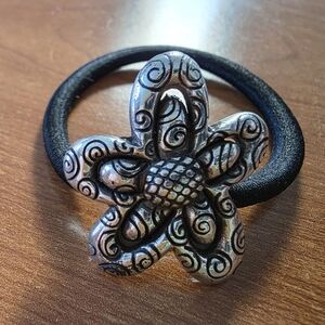Brighton Silver Floral Hair Tie